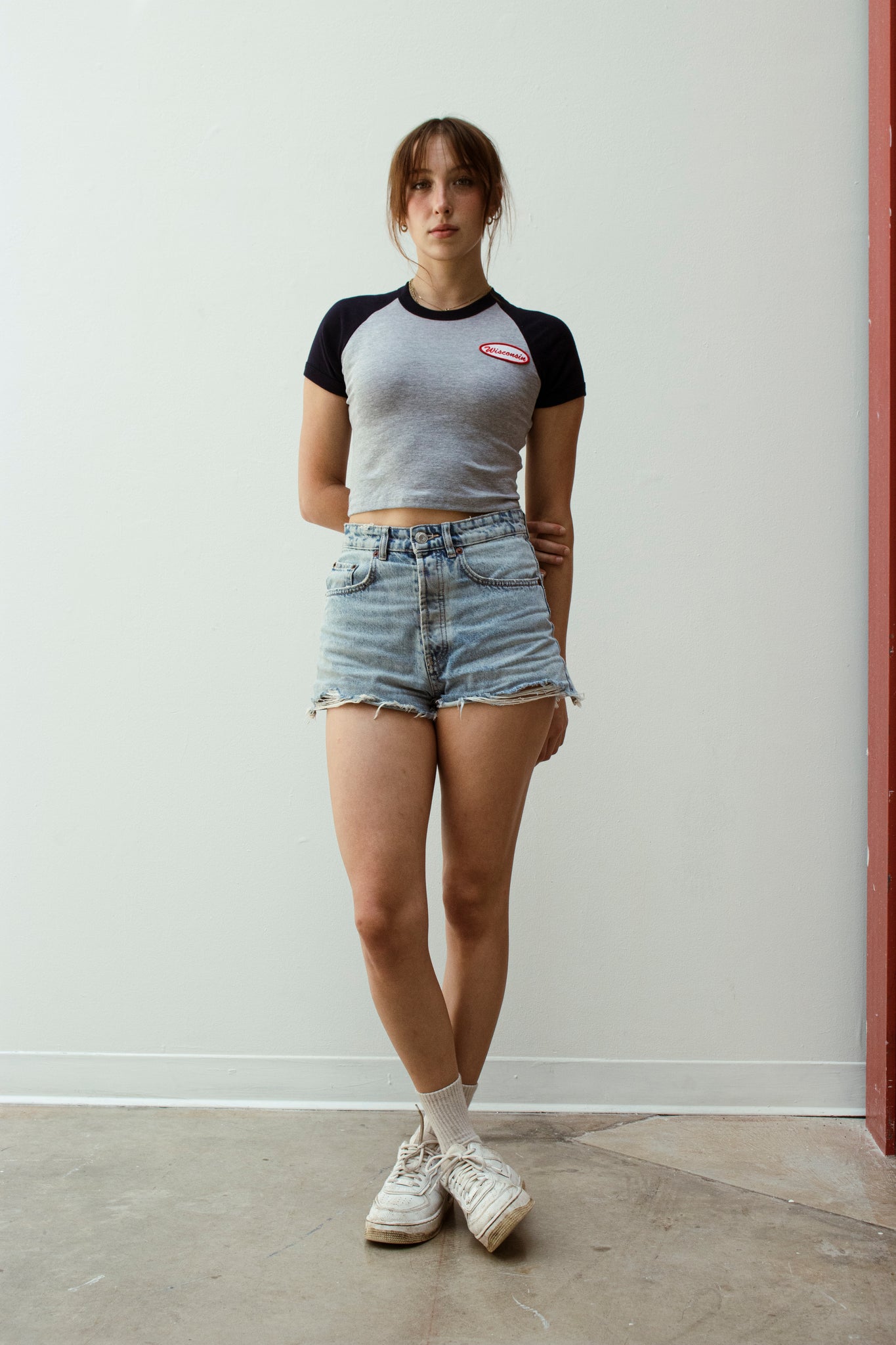 Wisconsin Patch Raglan Tee