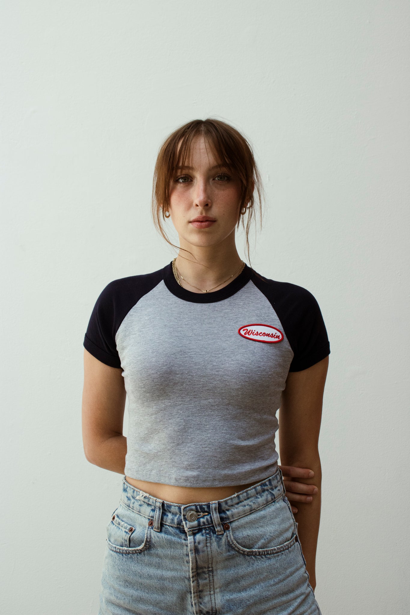 Wisconsin Patch Raglan Tee